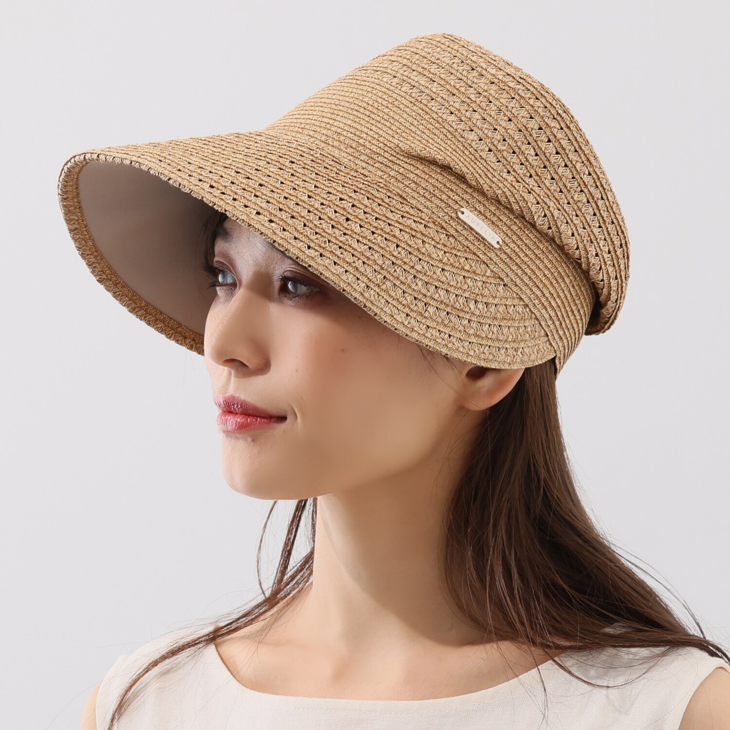 アウレリア 日本製 ＵＶカット・遮熱・遮光 透かしブレード バイザーキャップ