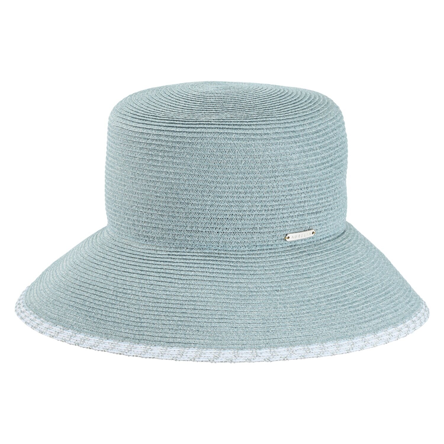 アウレリア 日本製・ＵＶカット ラメライン 麻風ブレードつば広ハット