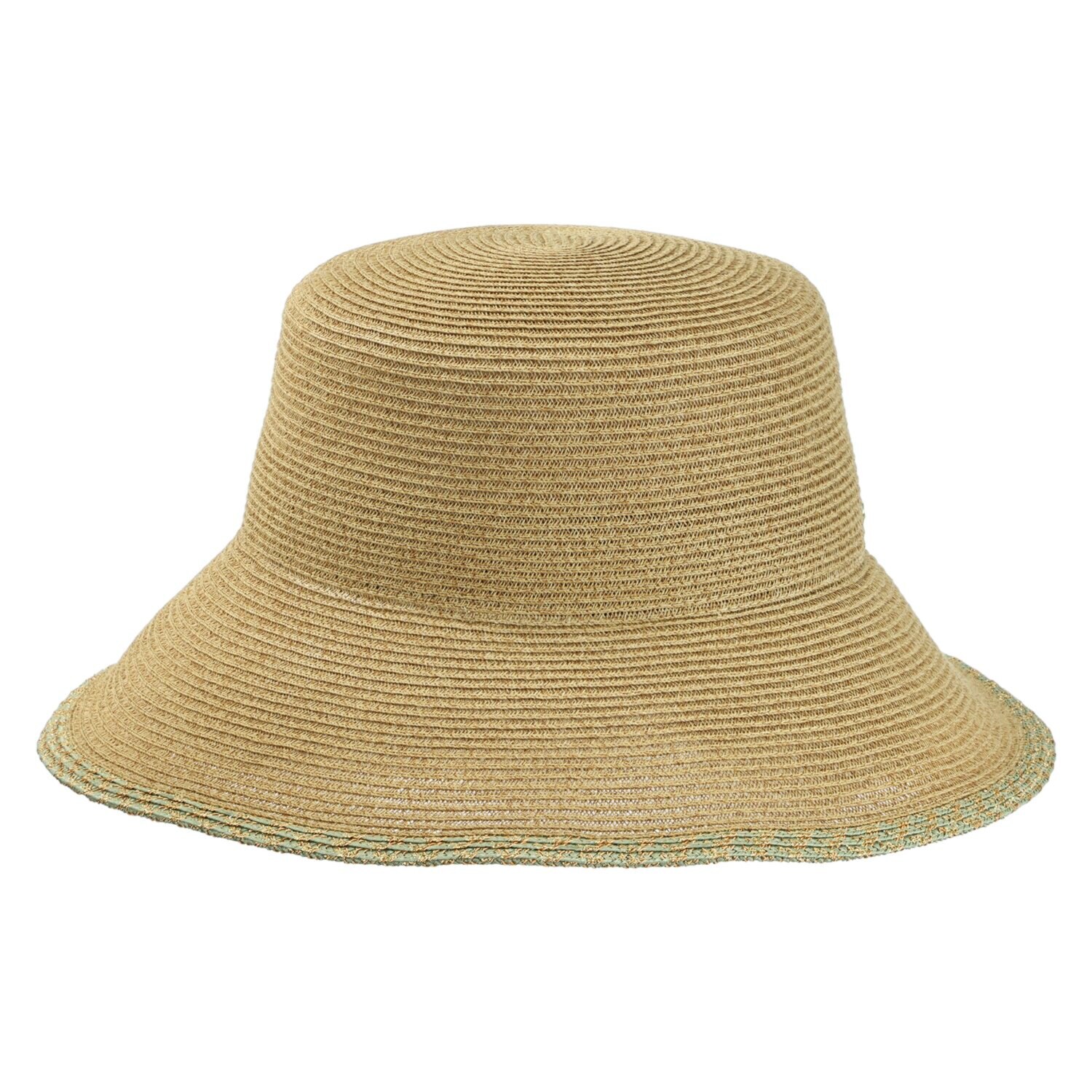 アウレリア 日本製・ＵＶカット ラメライン 麻風ブレードつば広ハット