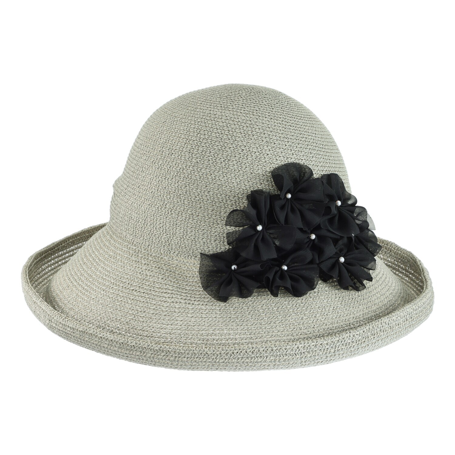 アウレリア 日本製・ＵＶカット 小花アクセント ブレードキャペリン