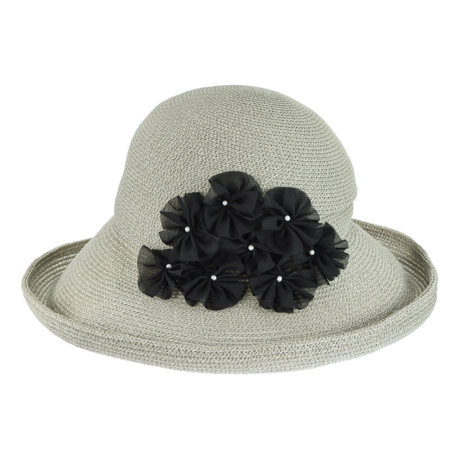 アウレリア 日本製・ＵＶカット 小花アクセント ブレードキャペリン