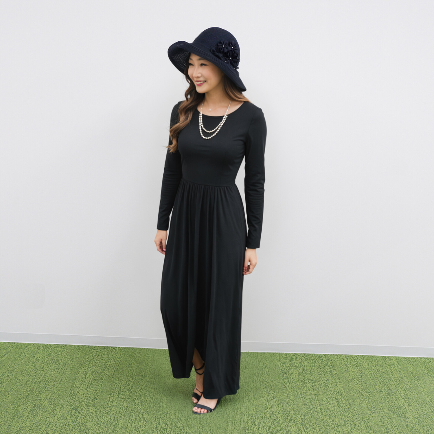 アウレリア 日本製・ＵＶカット 小花アクセント ブレードキャペリン