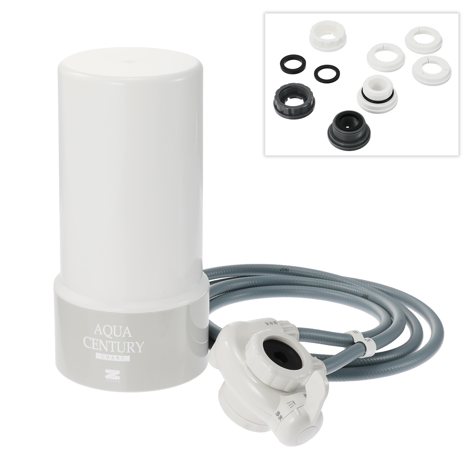 工事不要で簡単取り付け 特殊構造の ６層高性能フィルター を使った コンパクトな浄水器 アクアセンチュリー スマートＶ