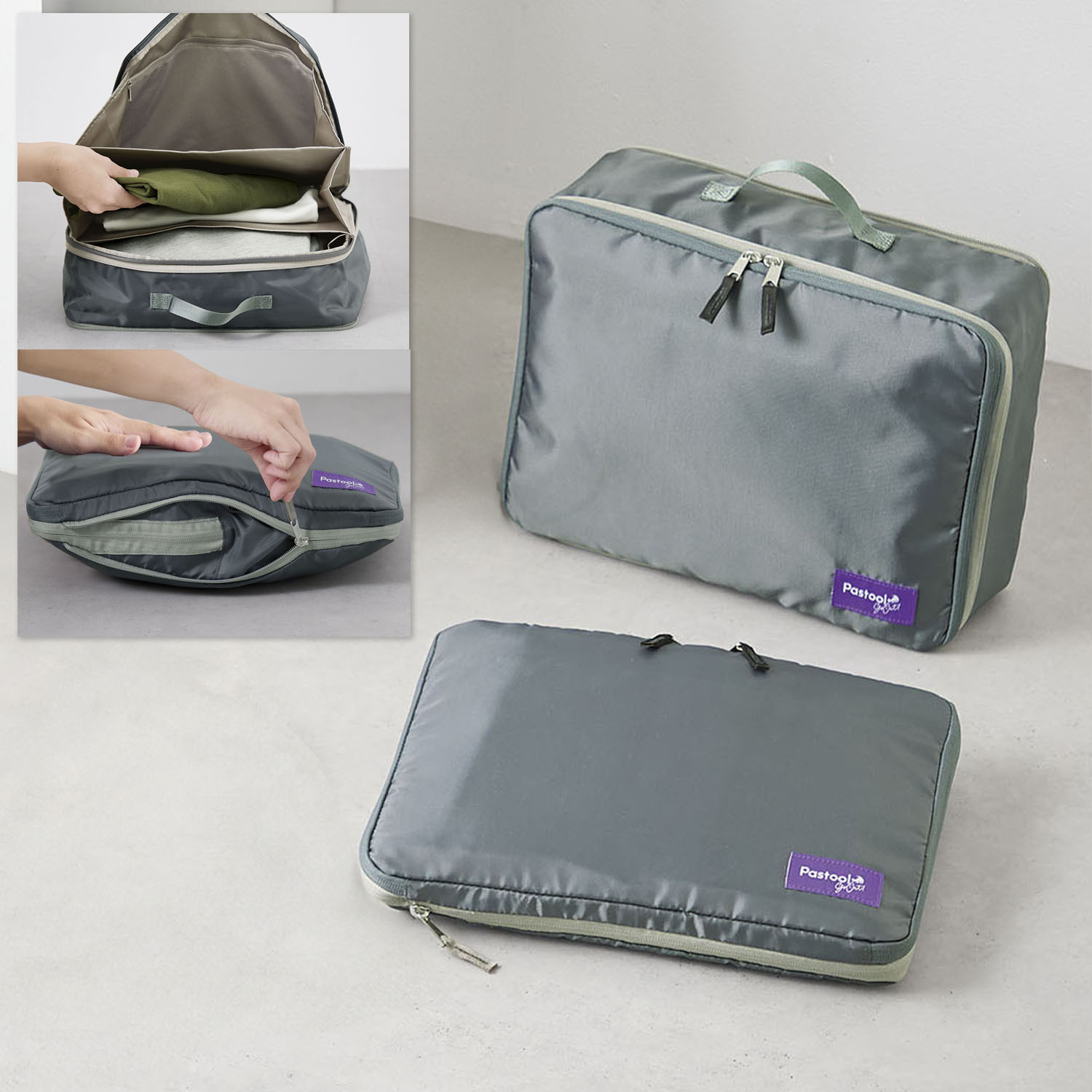 Ｐａｓｔｏｏｌ ｇｏ　ｏｕｔ トラベルじゃばら 圧縮ポーチ ２個セット
