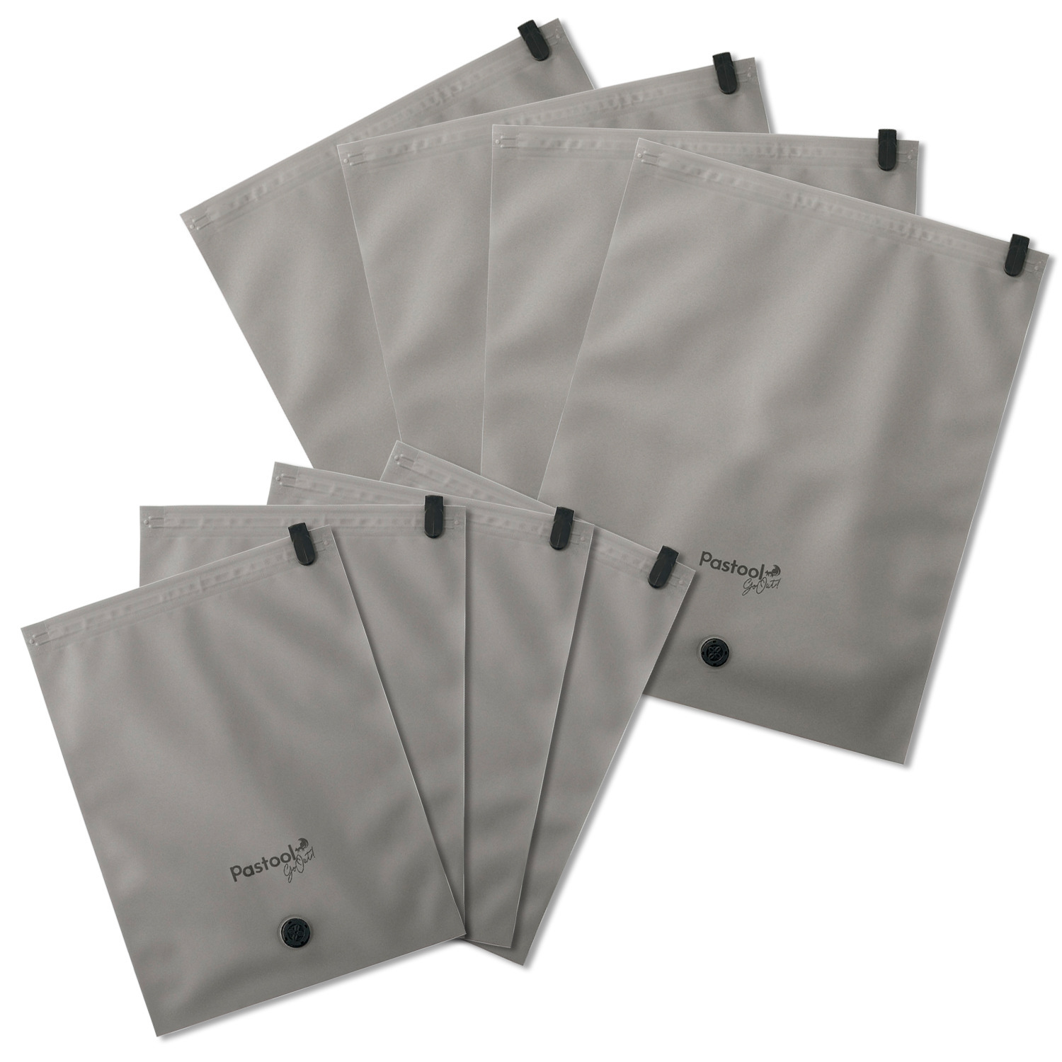 Ｐａｓｔｏｏｌ ｇｏ　ｏｕｔ トラベル衣類圧縮袋 ８枚セット ＜Ｍ、Ｌ　各４枚＞