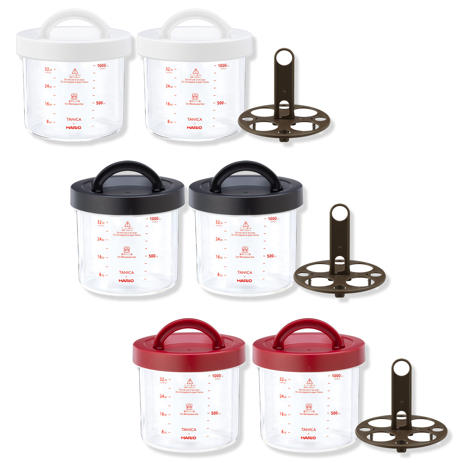 タニカ ヨーグルティアＳ専用 ガラスポット２個＆ 温玉スタンドＳ