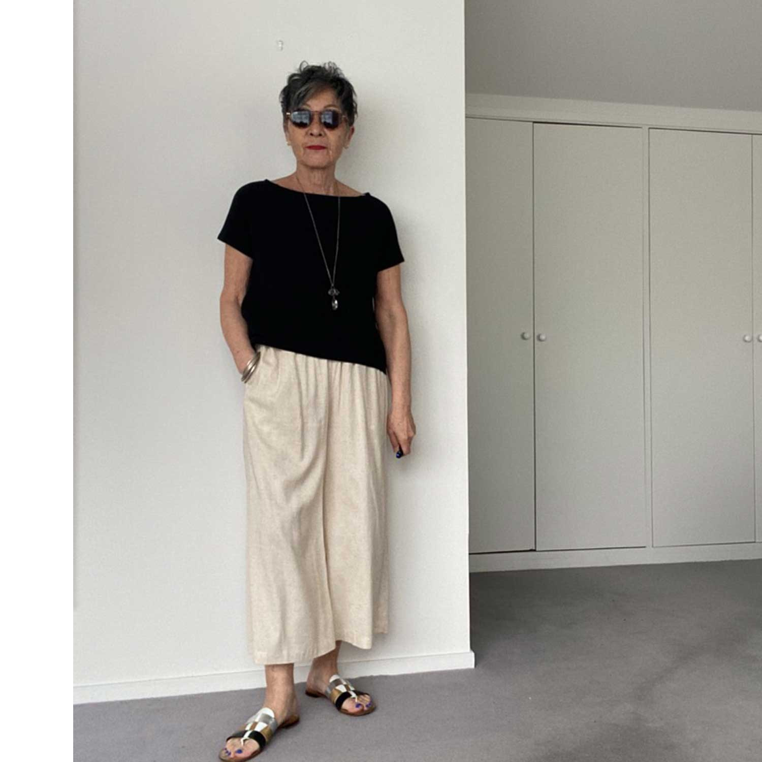 シャビージェンティール ワイドパンツ