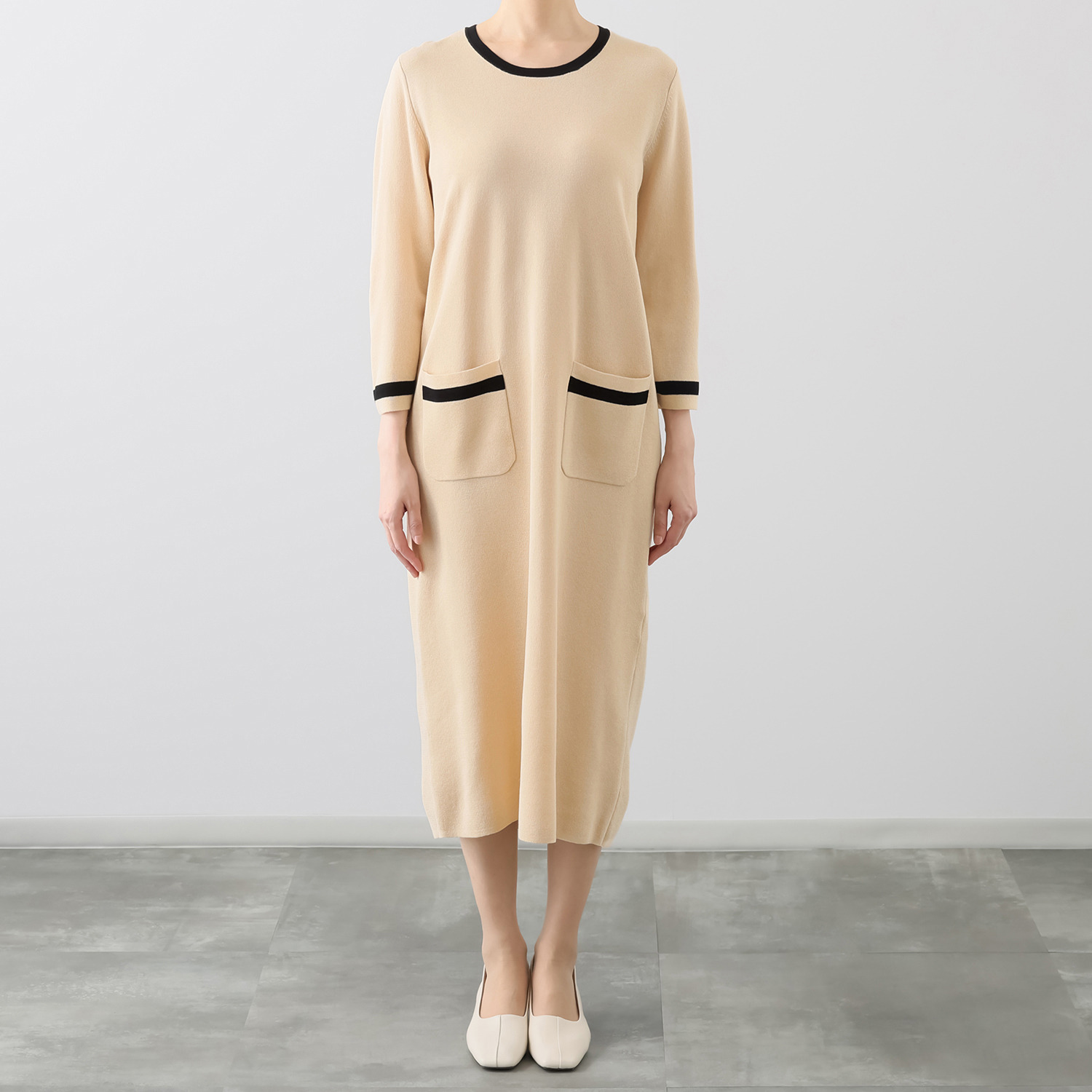 ダジュール カラーアクセント ニットワンピース