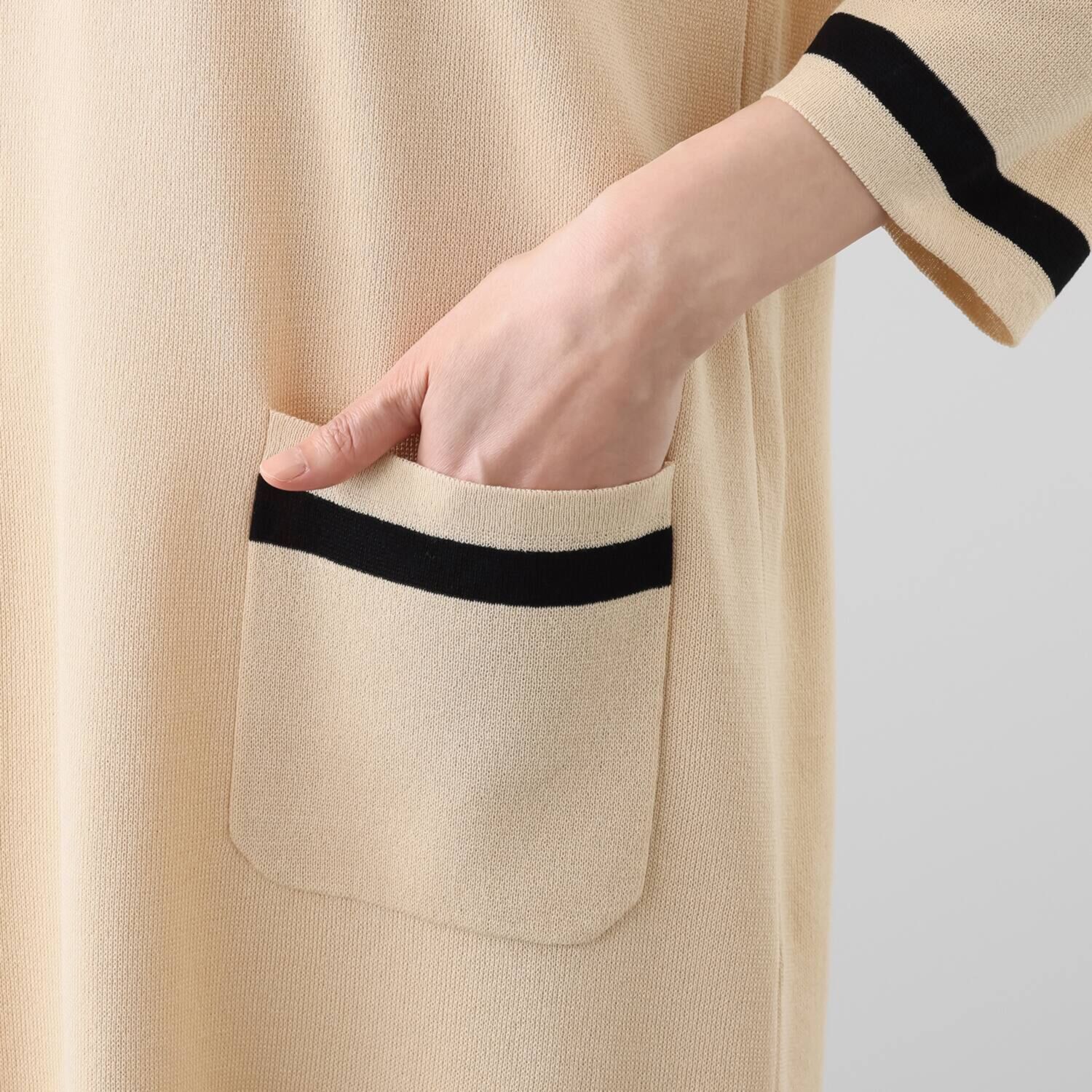 ダジュール カラーアクセント ニットワンピース