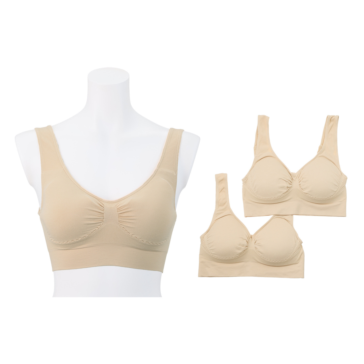 ドルチェ　ドンナ 発売１０周年記念 イタリア製 快適ストレスフリー ソフトブラジャー 同色３枚セット