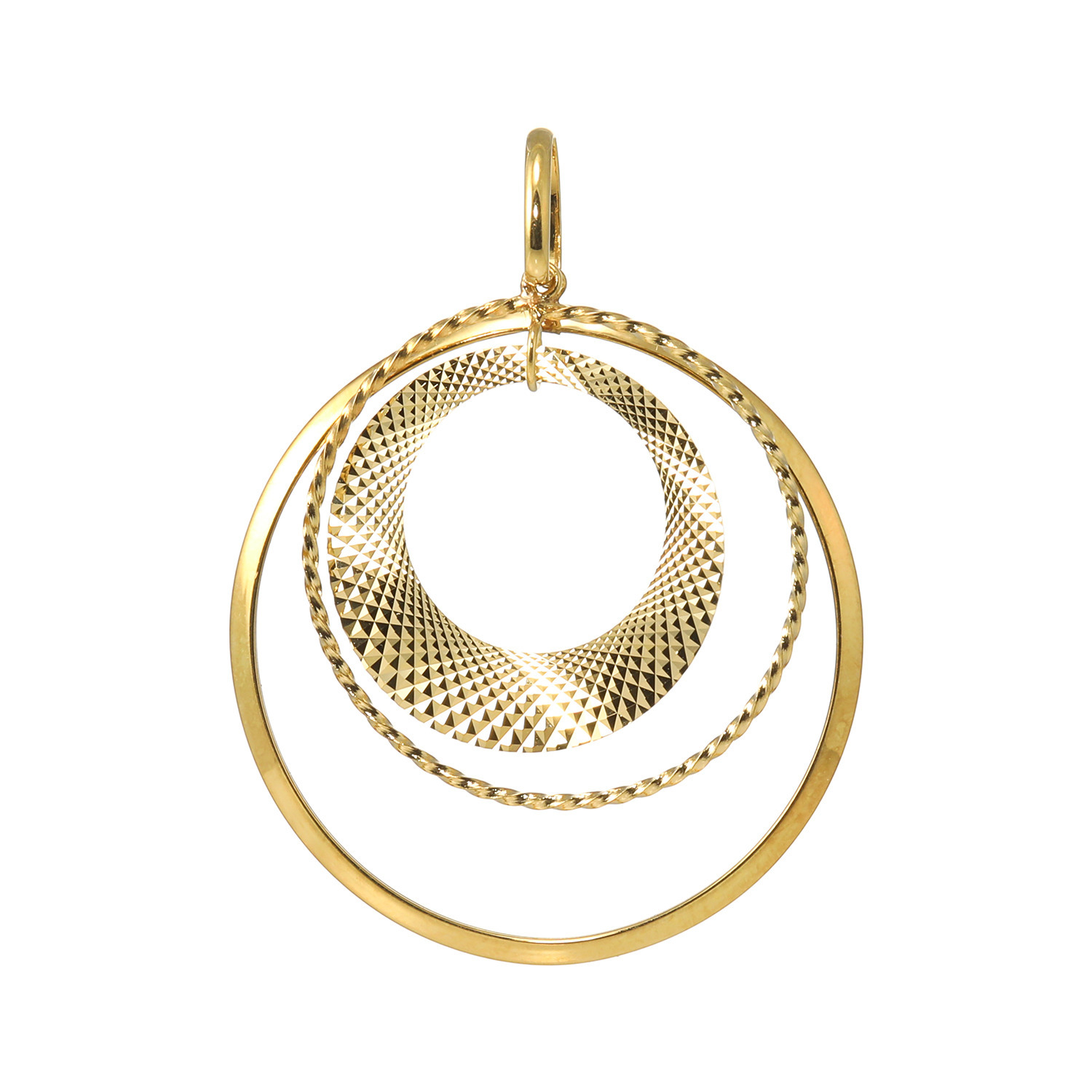 チェルカーレ １８Ｋ ダイヤモンドカット トリプルサークル ペンダントトップ