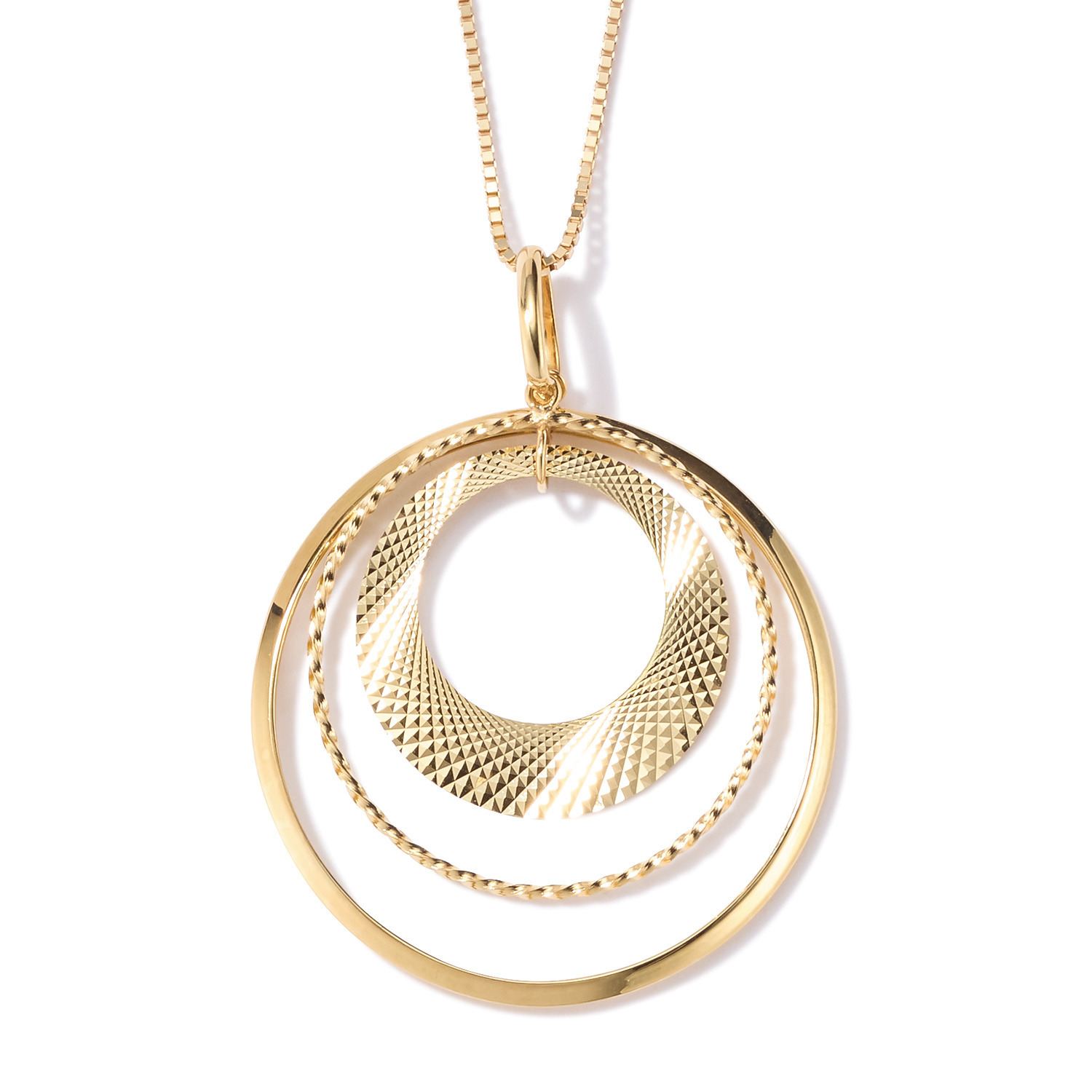 チェルカーレ １８Ｋ ダイヤモンドカット トリプルサークル ペンダントトップ