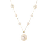 ジュペレ １８Ｋ 国産アコヤパール ベビー＆大玉９ｍｍＵＰ スペシャルピッチ ステーションネックレス