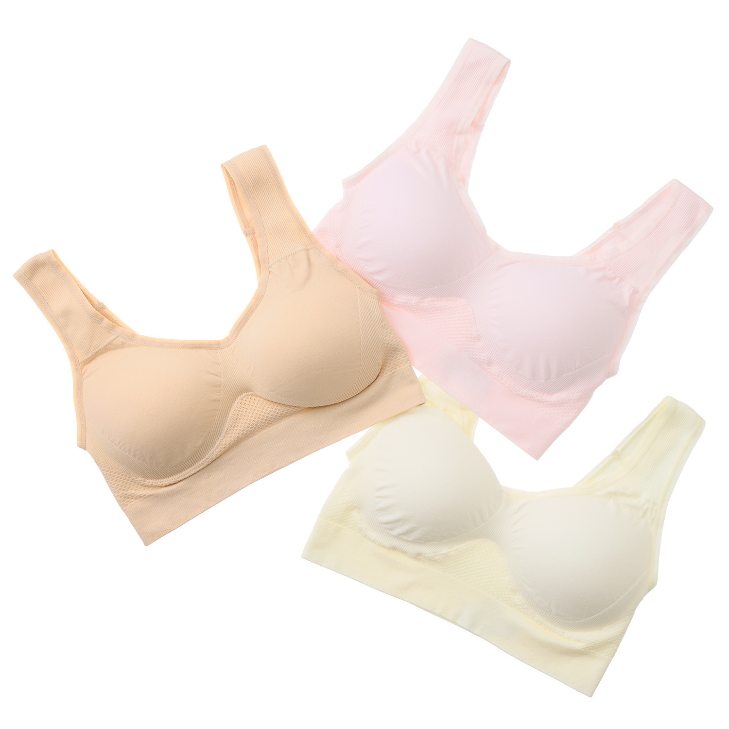 女の欲望 超ラクなのに超アガる！ 接触冷感＆快適メッシュ ＮＥＷ！ 神の手ブラ３枚セット