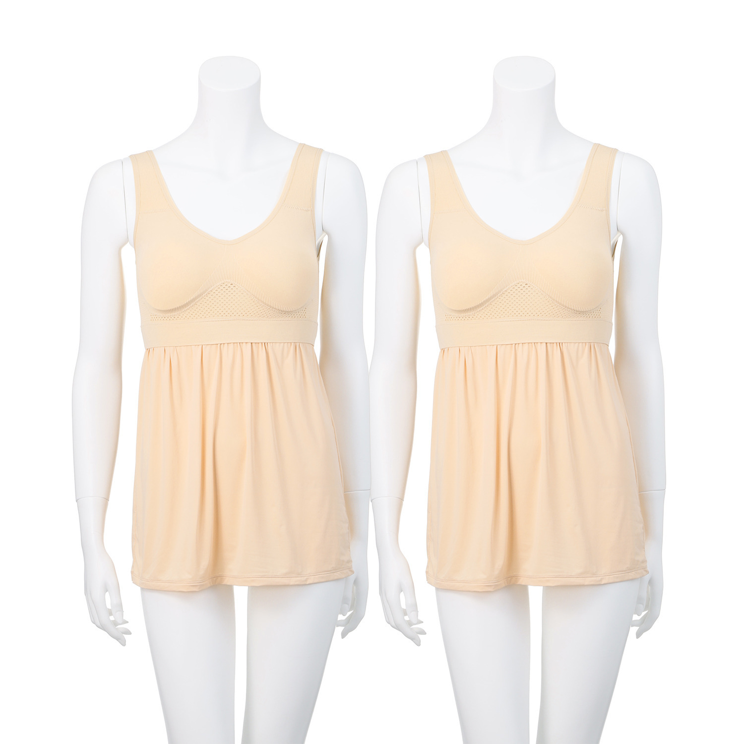 女の欲望 超ラクなのに超アガる！ 接触冷感＆快適メッシュ ＮＥＷ！　神の手 ショートスリップ 同色２枚セット