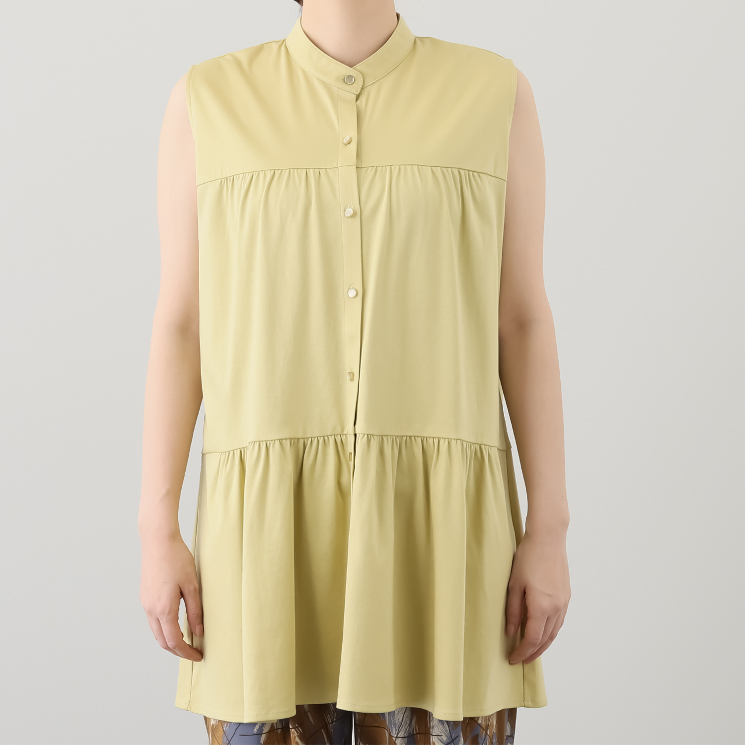 バーチ　ドゥエ 接触冷感 ギザ超長綿ブレンド シルケットスムース ティアードジレ