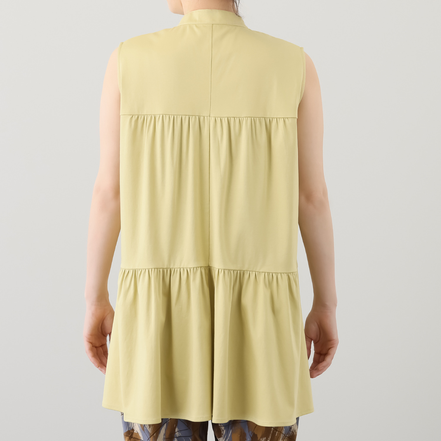 バーチ　ドゥエ 接触冷感 ギザ超長綿ブレンド シルケットスムース ティアードジレ