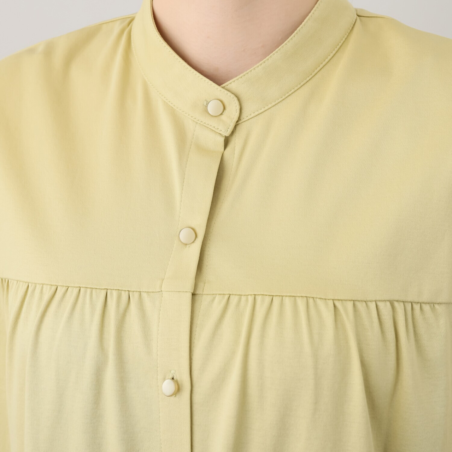 バーチ　ドゥエ 接触冷感 ギザ超長綿ブレンド シルケットスムース ティアードジレ