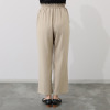 シルバーミントシュガー リネン調 ハイウエストデザイン ゆったりヒップの ストレートパンツ