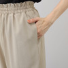 シルバーミントシュガー リネン調 ハイウエストデザイン ゆったりヒップの ストレートパンツ