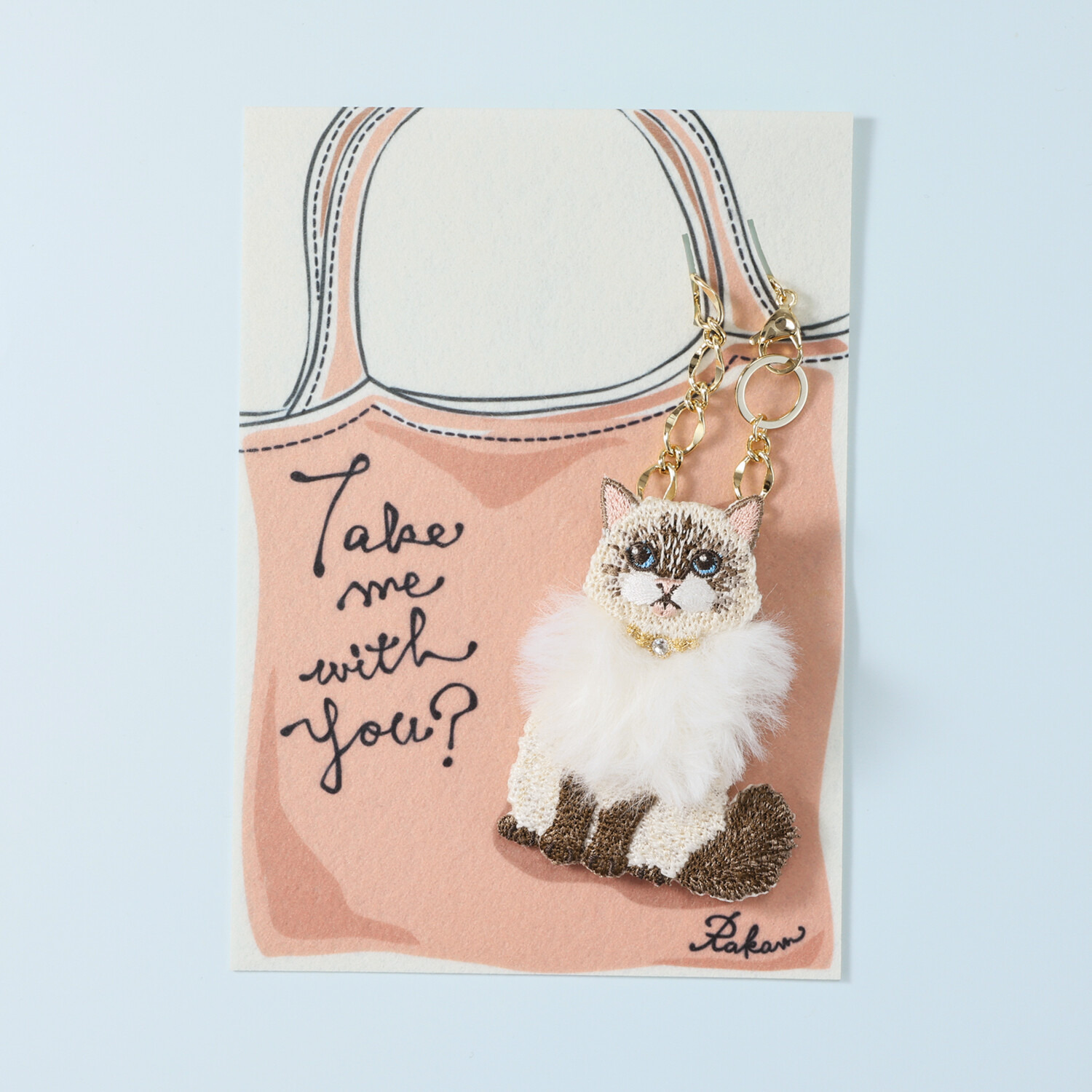 ラカム ツンデレキャットシリーズ 日本製　手作業組み立て チャームにもなる！ 立体刺しゅうブローチ