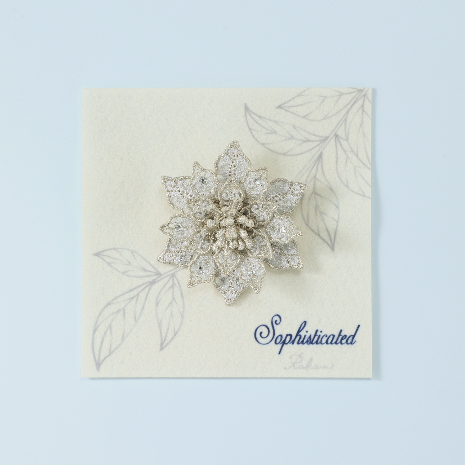 ラカム ドリームフラワーシリーズ 日本製　手作業組み立て 立体刺しゅうブローチ