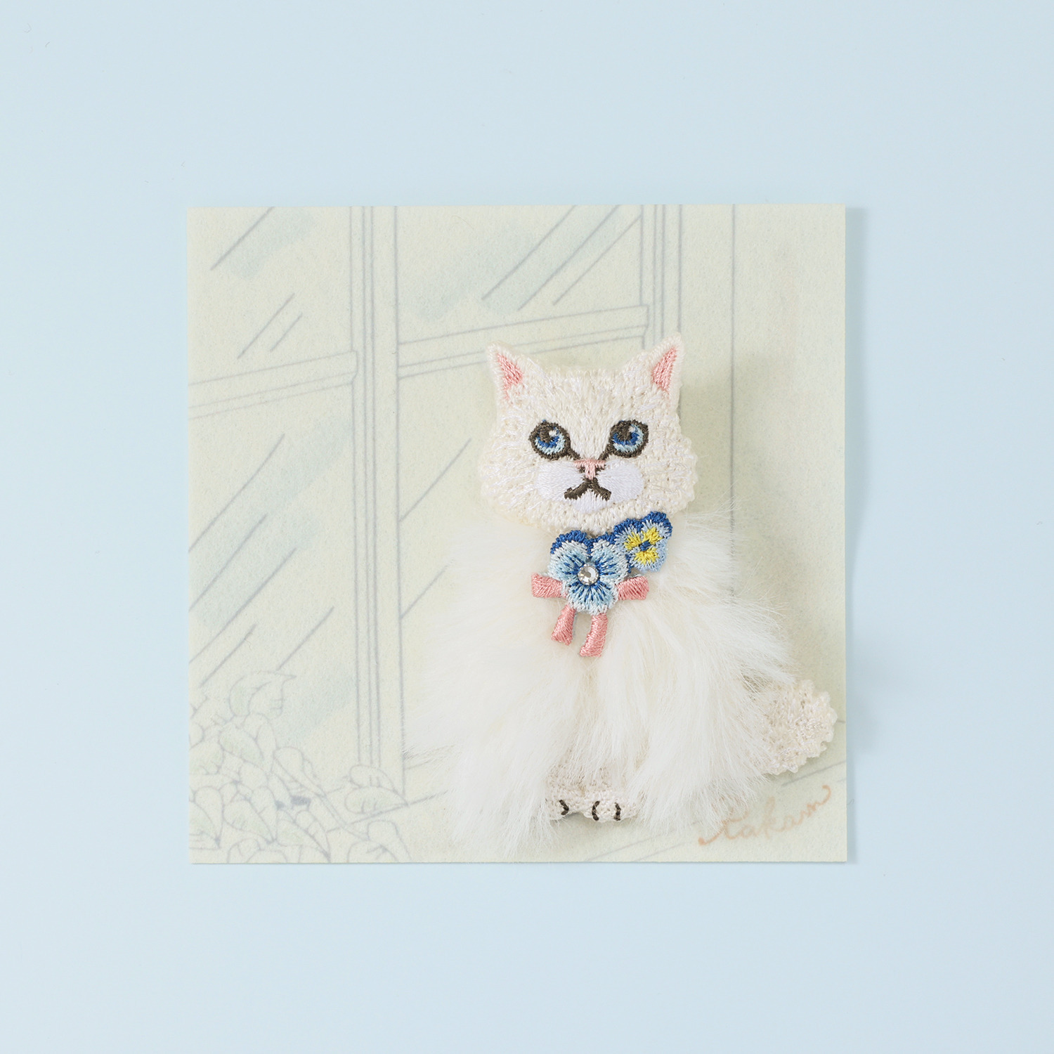 ラカム ドリームフラワーシリーズ 日本製　手作業組み立て 立体刺しゅうブローチ