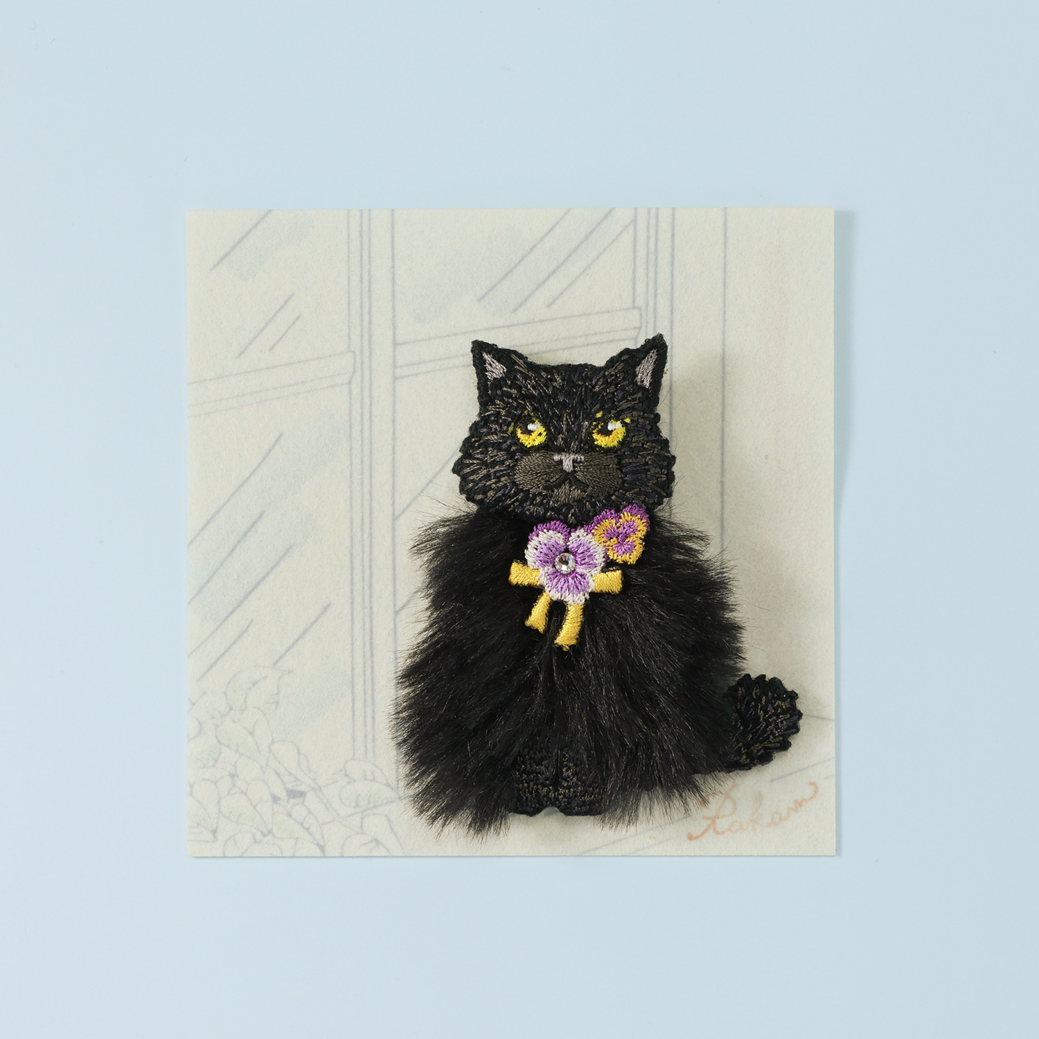 ラカム ドリームフラワーシリーズ 日本製　手作業組み立て 立体刺しゅうブローチ