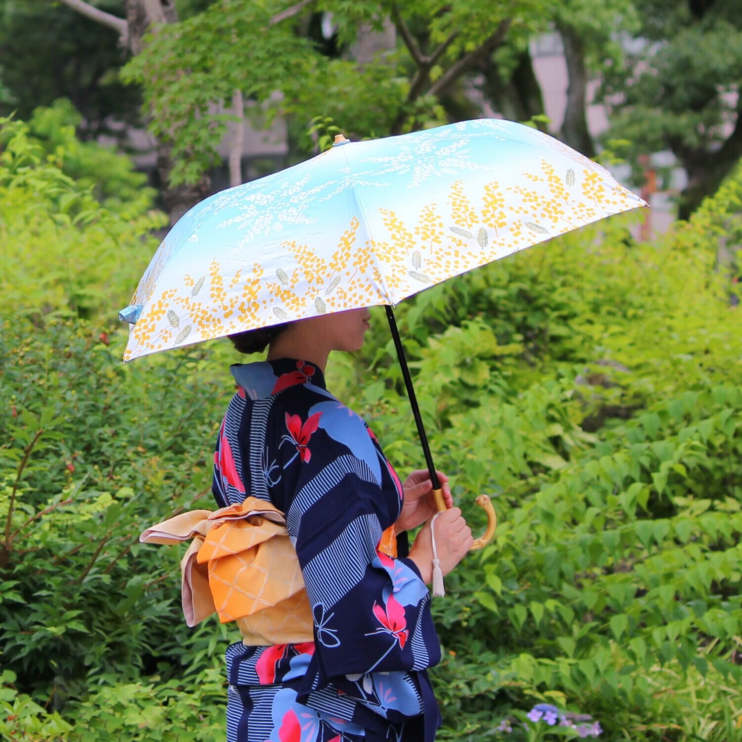 河馬印本舗 モダン和柄 晴雨兼用折りたたみ傘