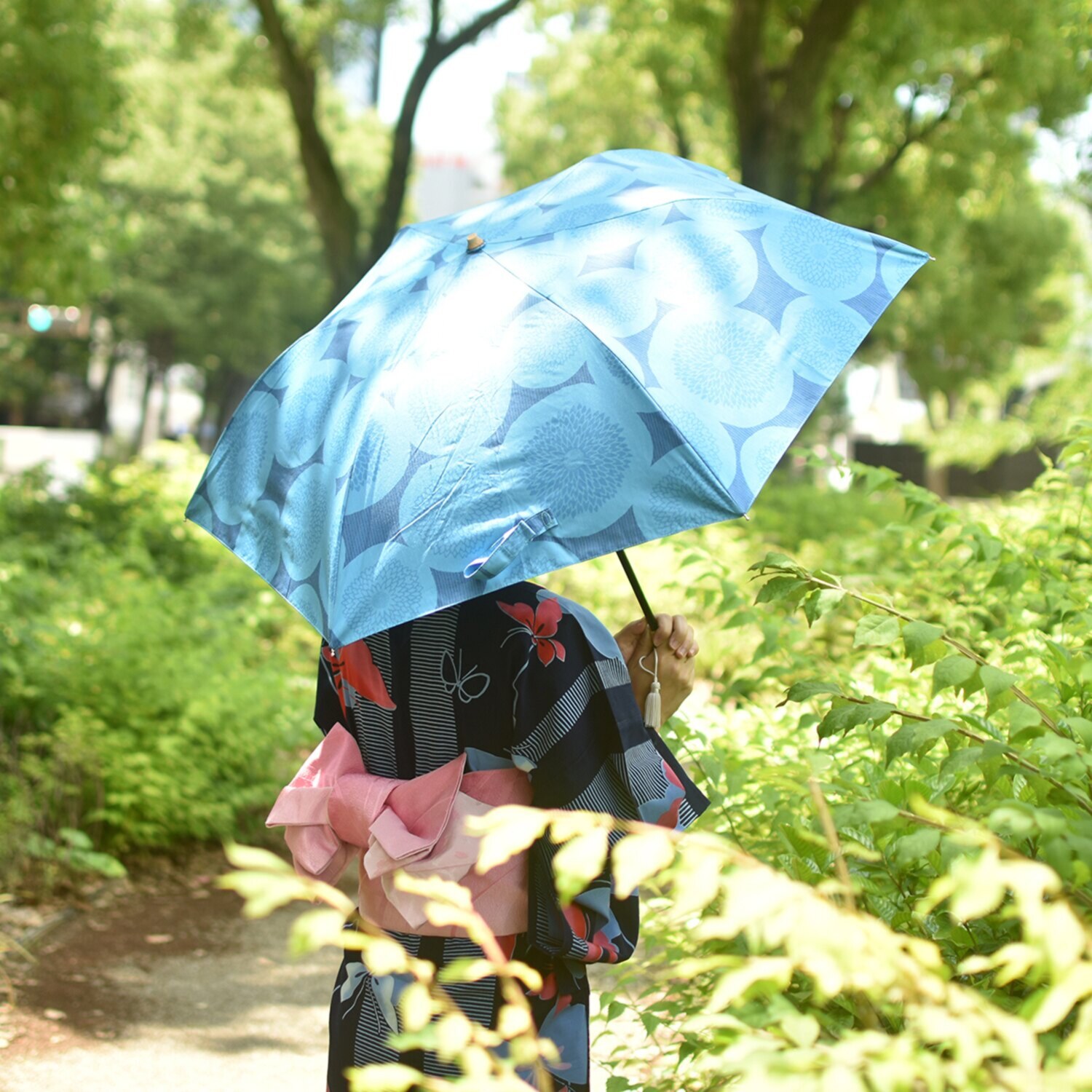 河馬印本舗 モダン和柄 晴雨兼用折りたたみ傘