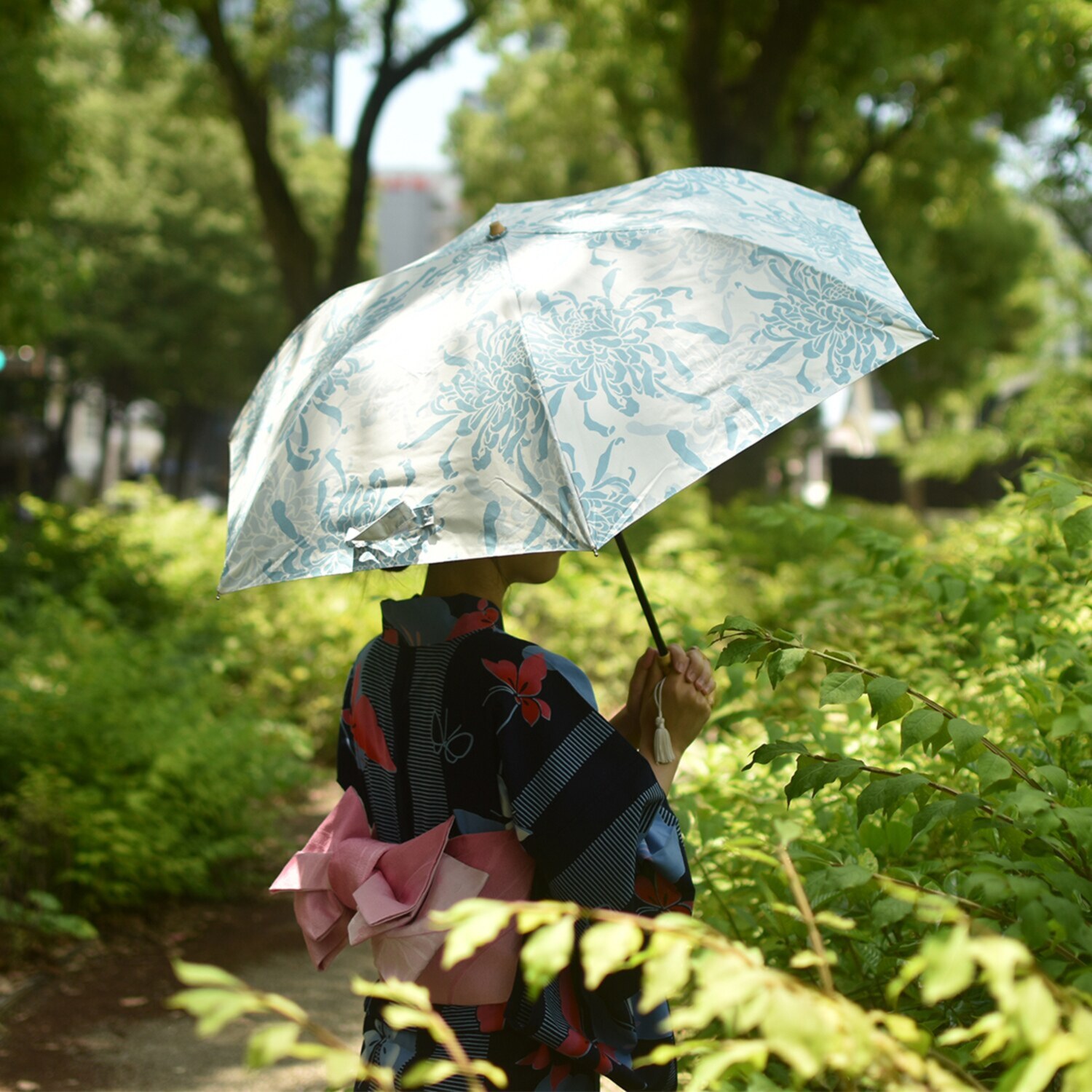 河馬印本舗 モダン和柄 晴雨兼用折りたたみ傘