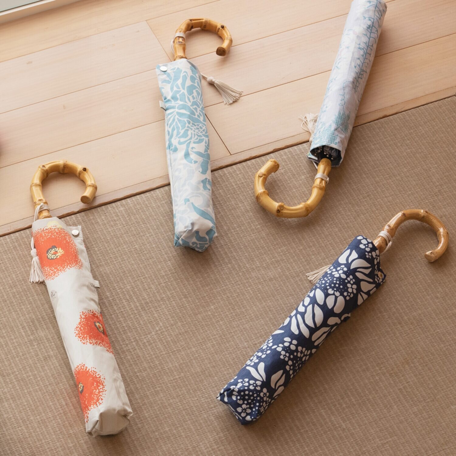 河馬印本舗 モダン和柄 晴雨兼用折りたたみ傘