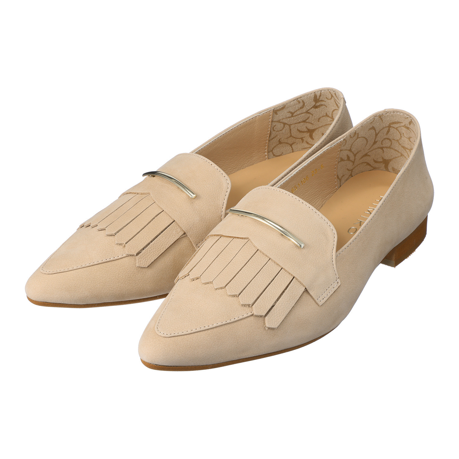 卑弥呼 ＜日本製＞本革 メタルバーアクセント キルトローファー