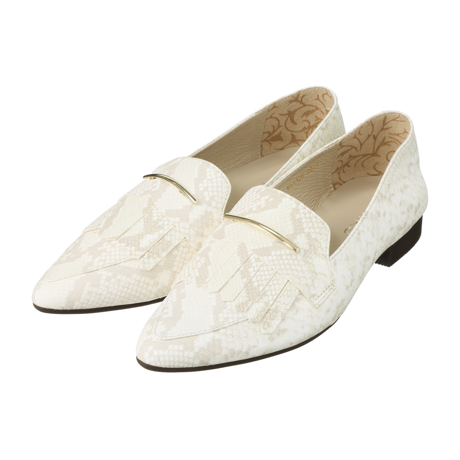 卑弥呼 ＜日本製＞本革 メタルバーアクセント キルトローファー