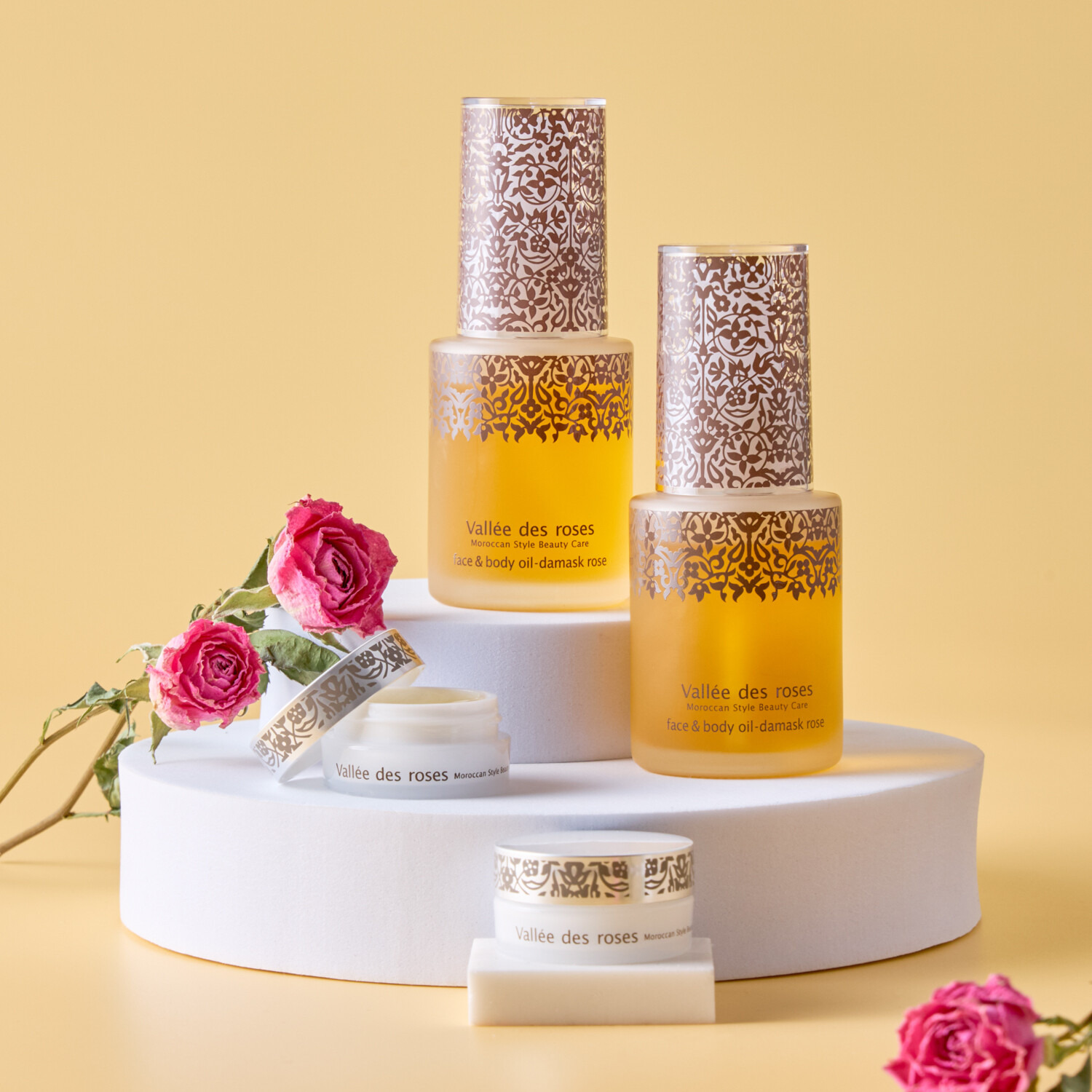 ヴァレ　ド　ローズ 美容成分１００％！ ハリツヤ潤い肌へ導く フェイス＆ボディオイル ２本スペシャルセット
