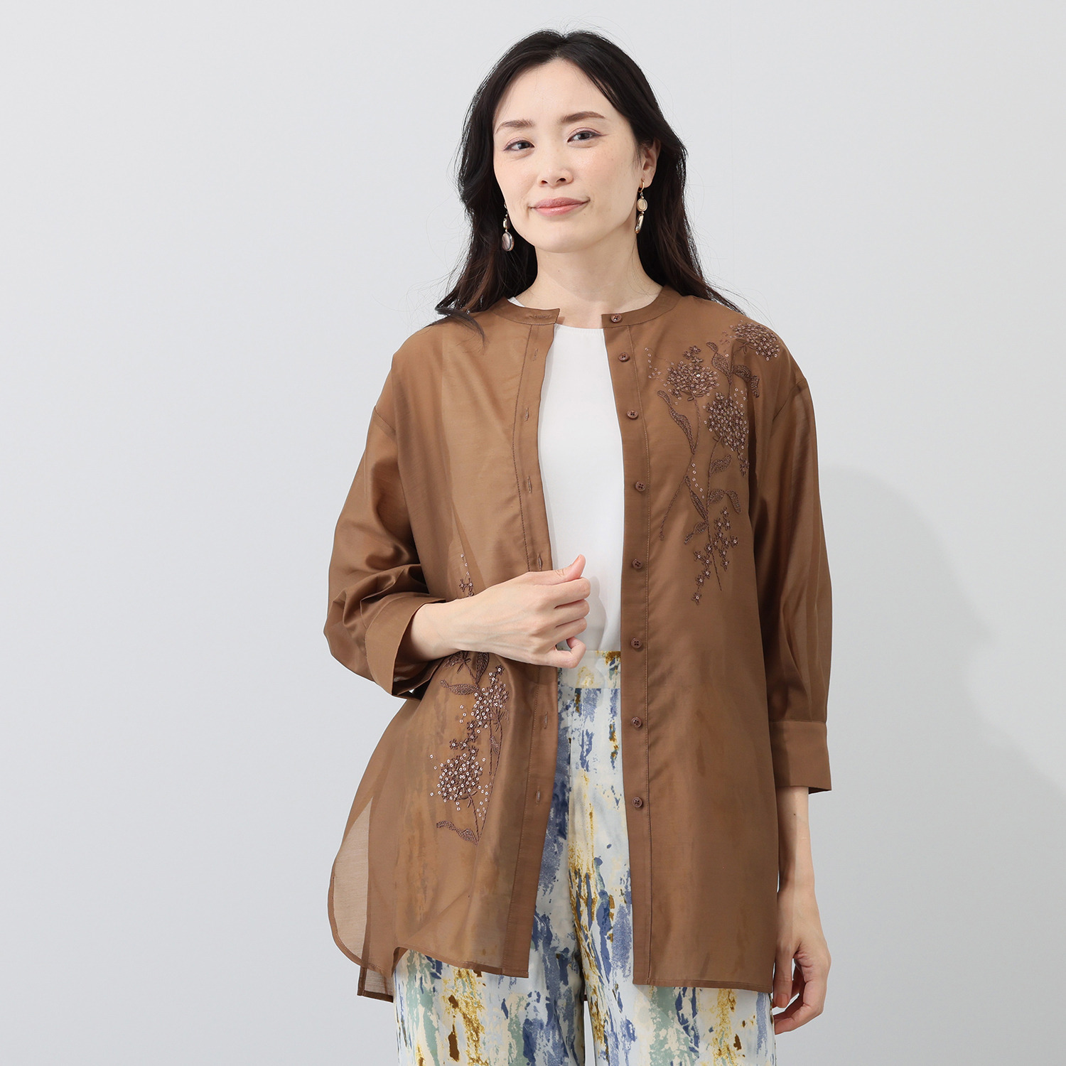 フィル・クロレ ボイル コード刺しゅう チュニックシャツ