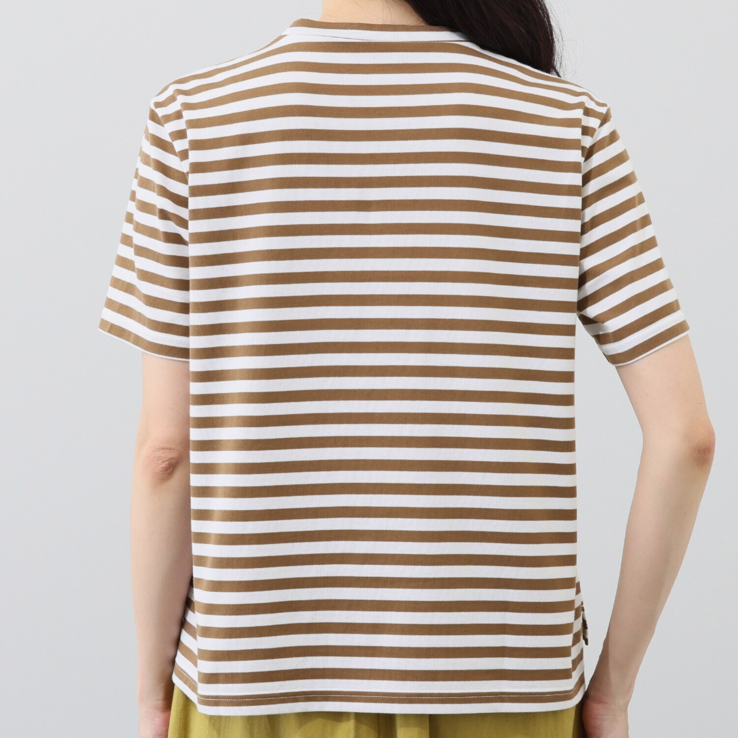 フィル・クロレ 日本製 ギザコットン混 サガラ刺しゅう ボーダーＴシャツ