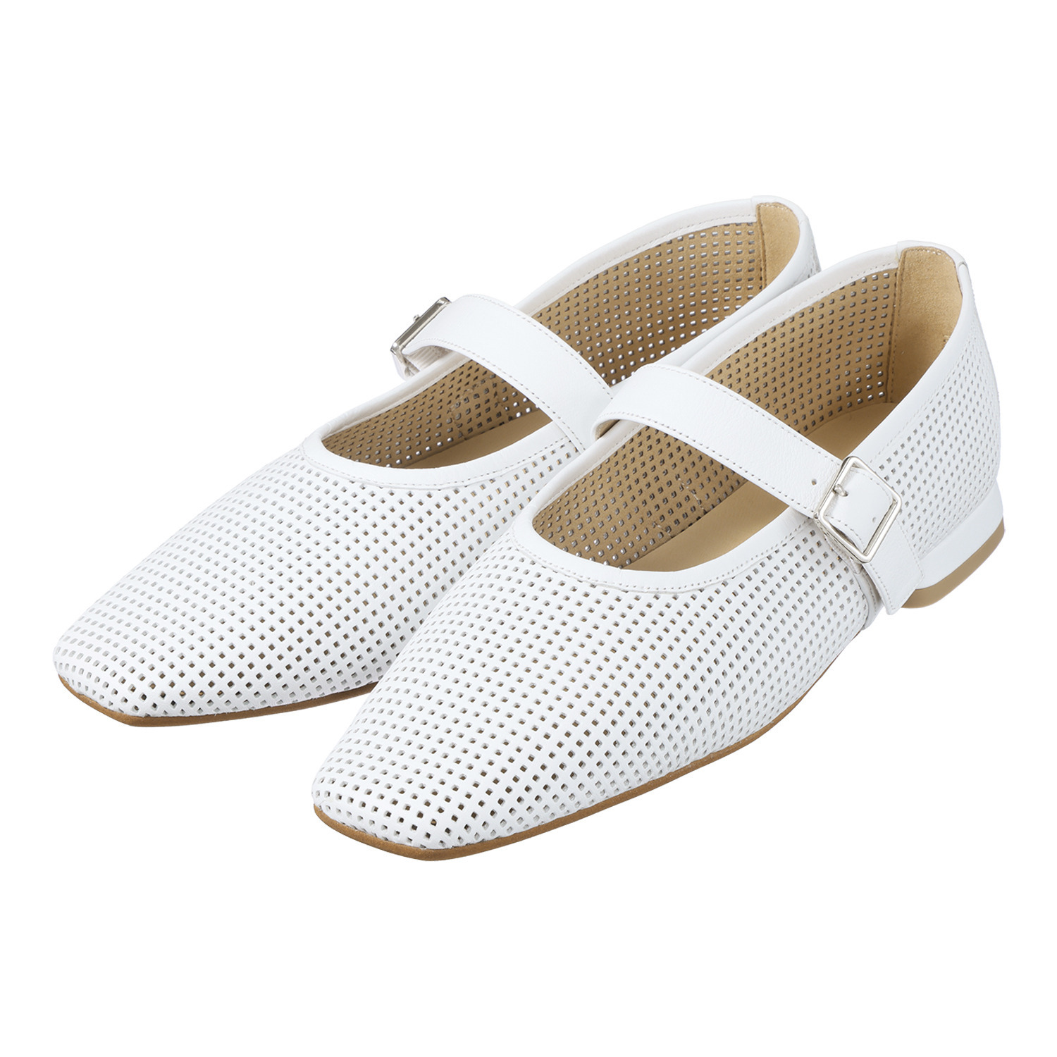 卑弥呼 ＜日本製＞ 牛革パンチング メリージェーンパンプス