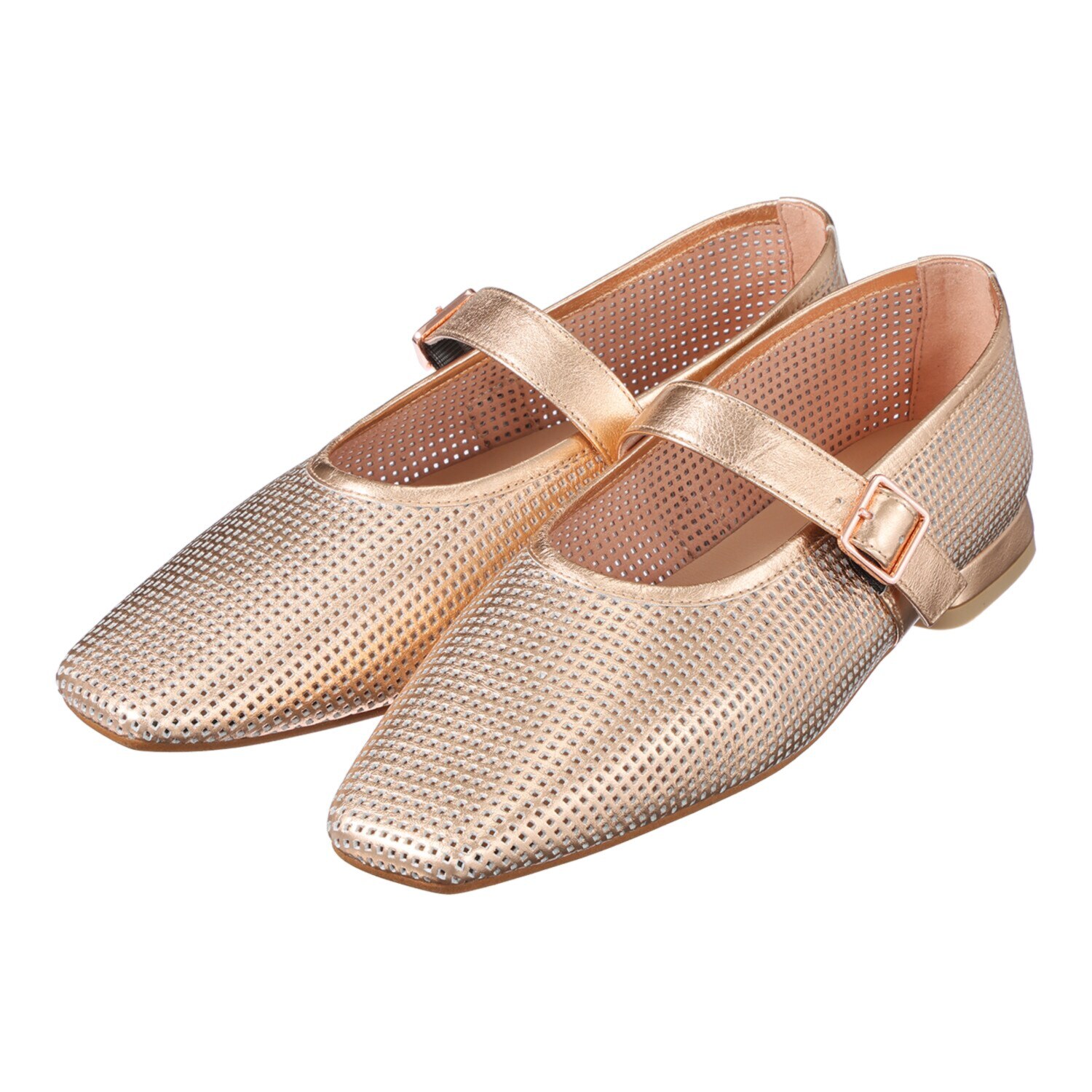 卑弥呼 ＜日本製＞ 牛革パンチング メリージェーンパンプス