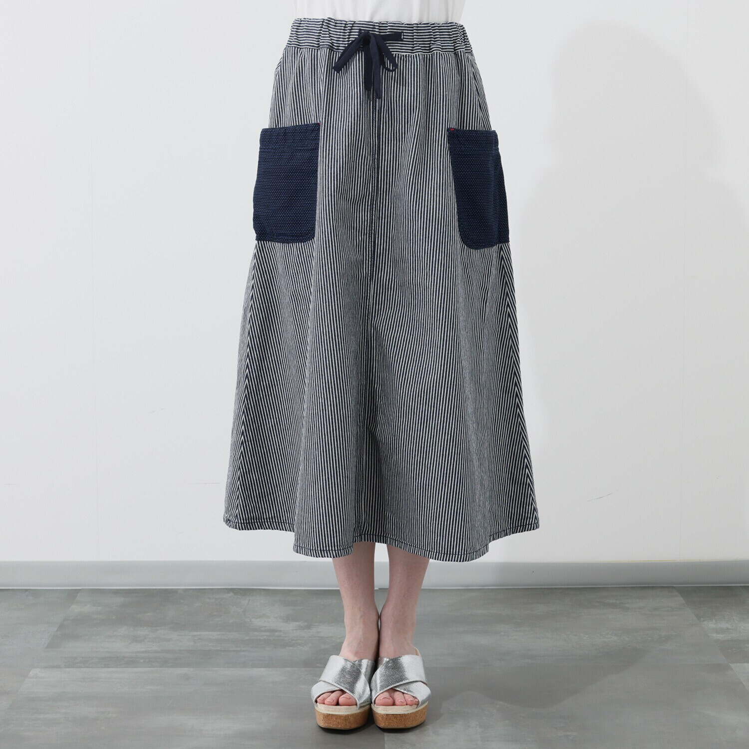 ベティスミス 刺し子 ヒッコリースカート