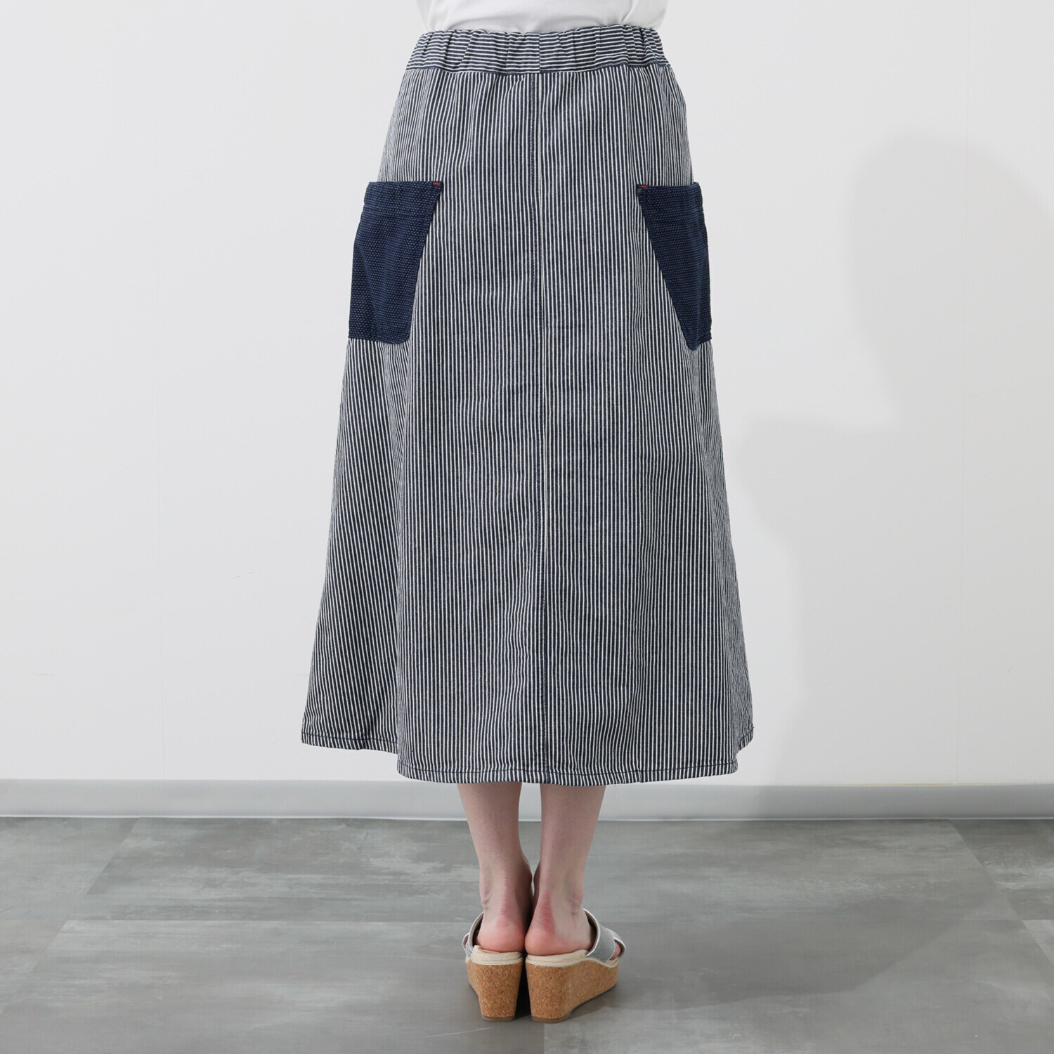 ベティスミス 刺し子 ヒッコリースカート