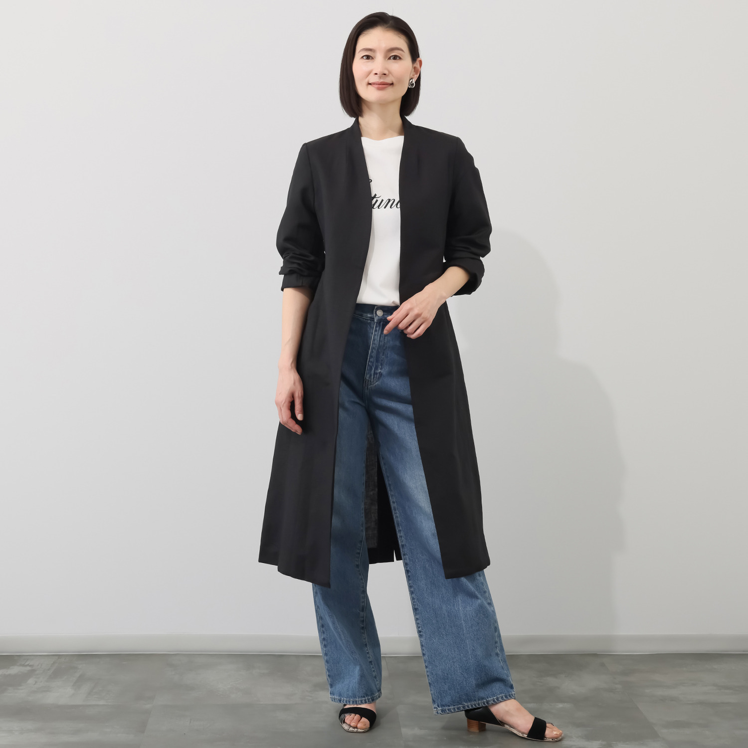 アンドスピカ リネンブレンド ジャケットコート