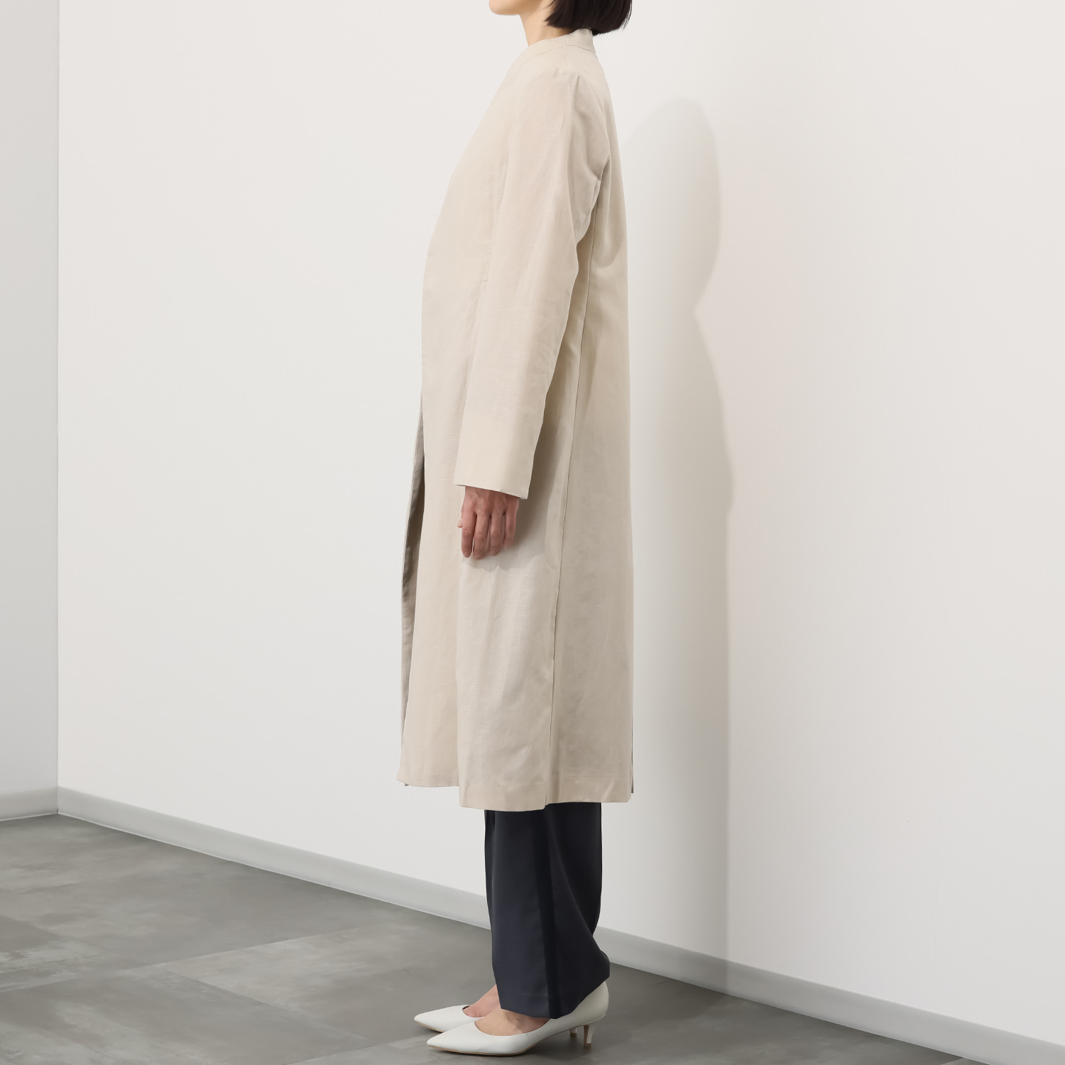 アンドスピカ リネンブレンド ジャケットコート