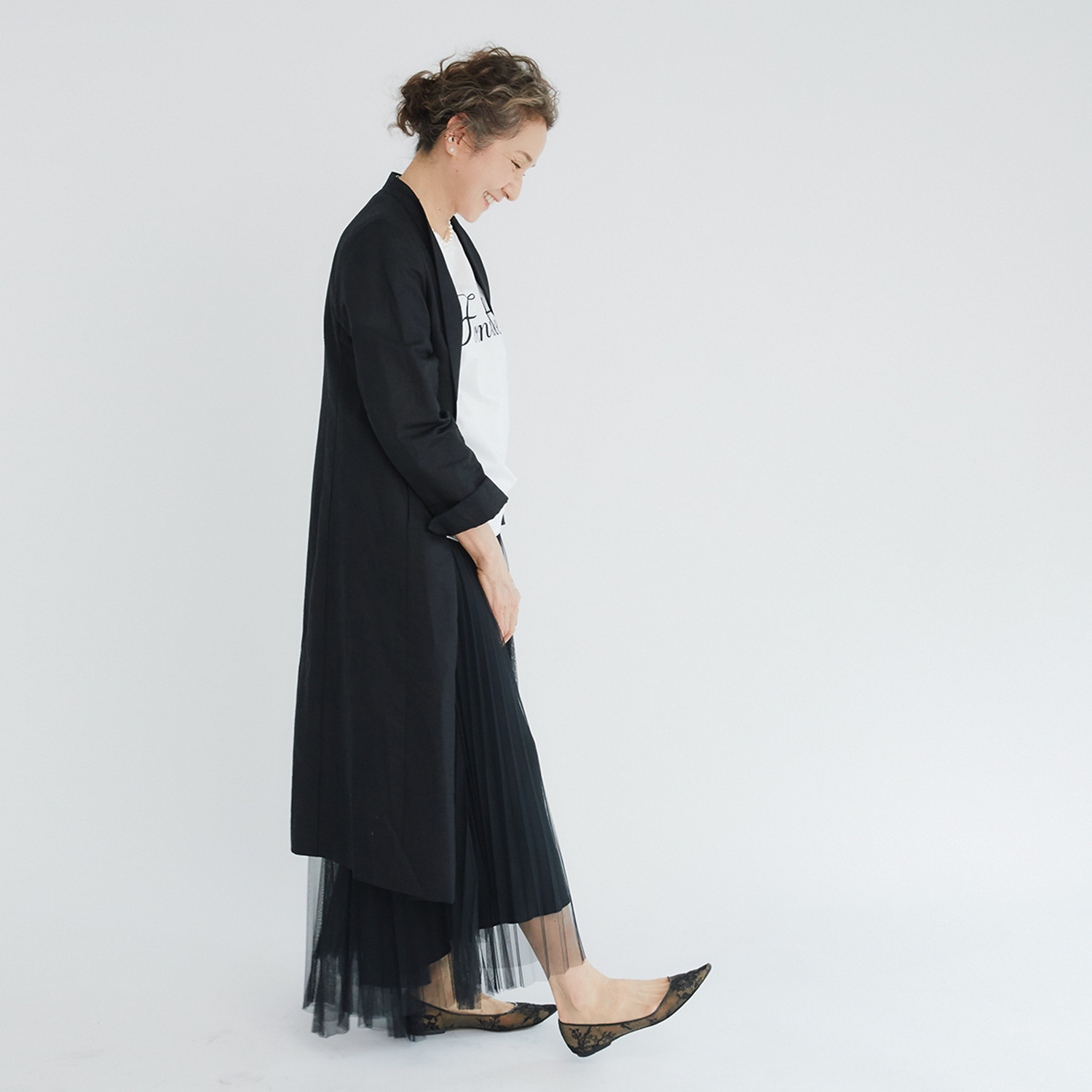 アンドスピカ リネンブレンド ジャケットコート