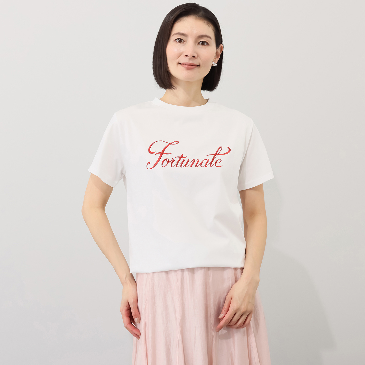 アンドスピカ 吸水速乾 刺しゅうモティーフ ジャージープルオーバー