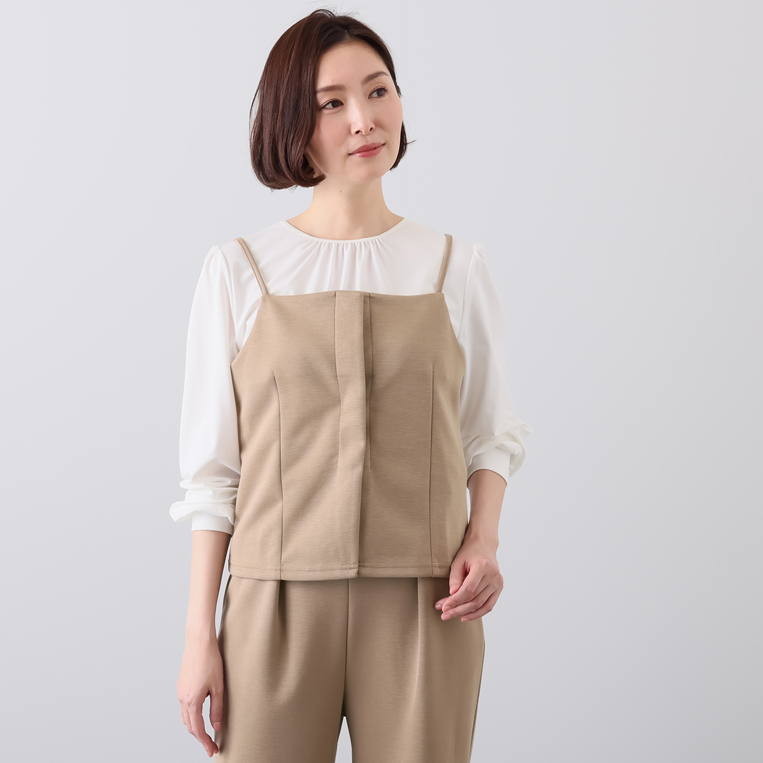 センスローブ ストレッチポンチ シンプル ビスチェトップス