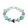 マイクローバー フローライト＆ アメシスト＆ アクアマリン イラスティック ブレスレット 〜人間関係・心・健康運〜
