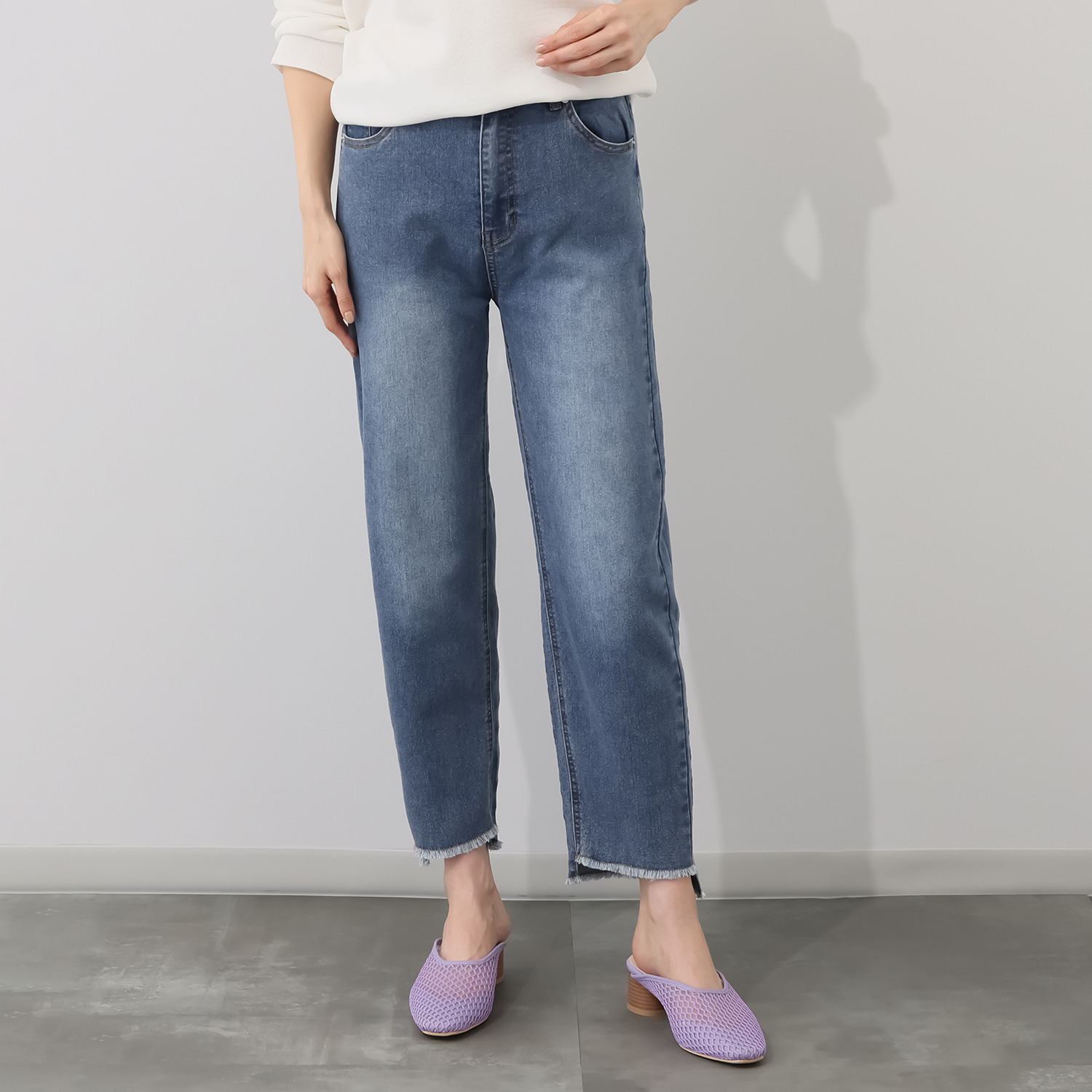 エーエフコンフィ 接触冷感 ストレッチ デニムパンツ