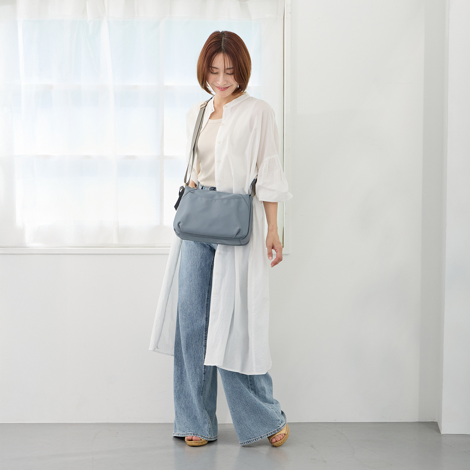 マドモワゼル　ザザ はっ水・防汚ナイロン スマートアクセス！ 軽量ショルダーバッグ