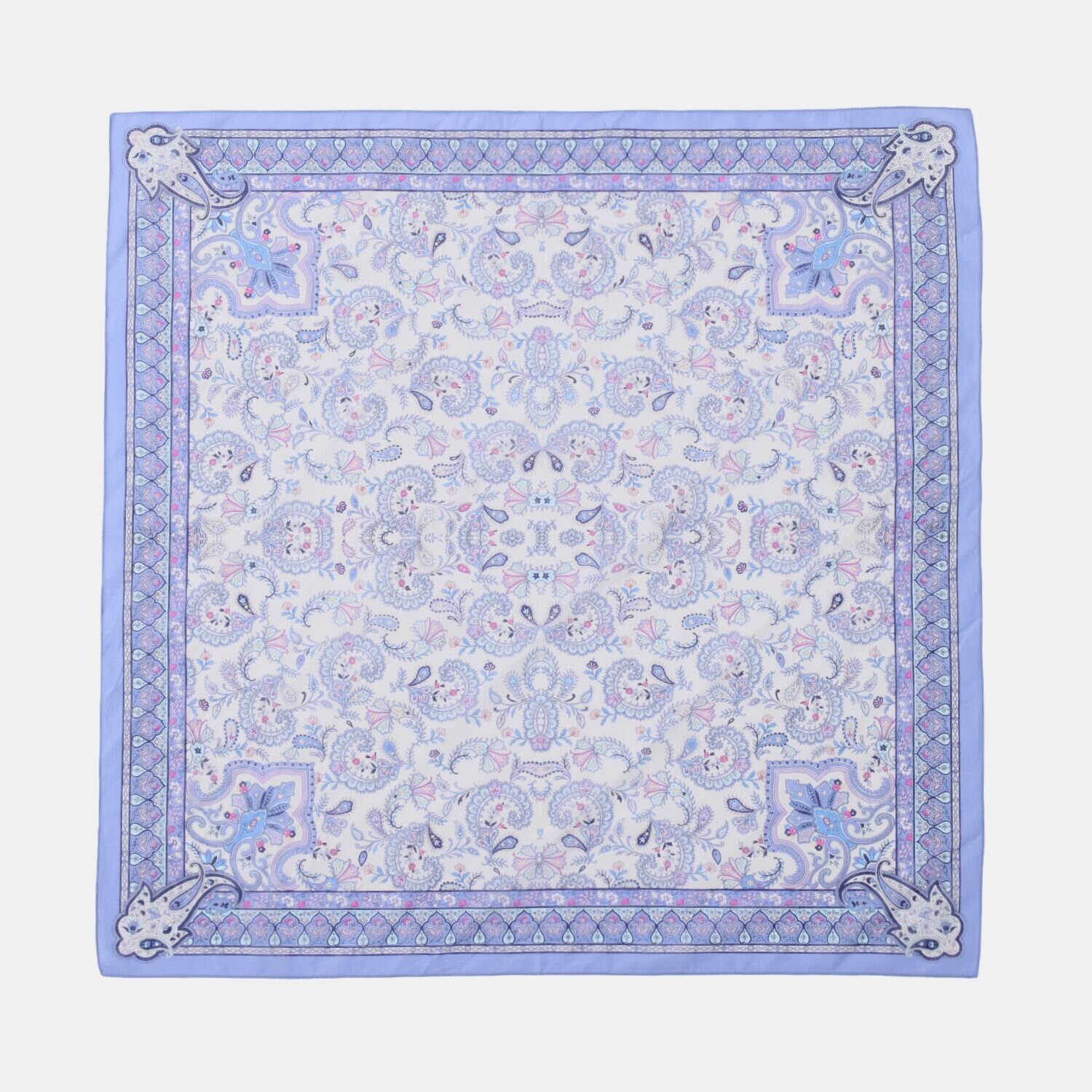 シルクロードクラブ フラワーフェザー柄 スカーフ